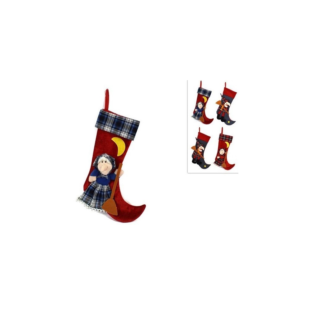 CALZA BEFANA 40CM 4ASSORTIMENTI