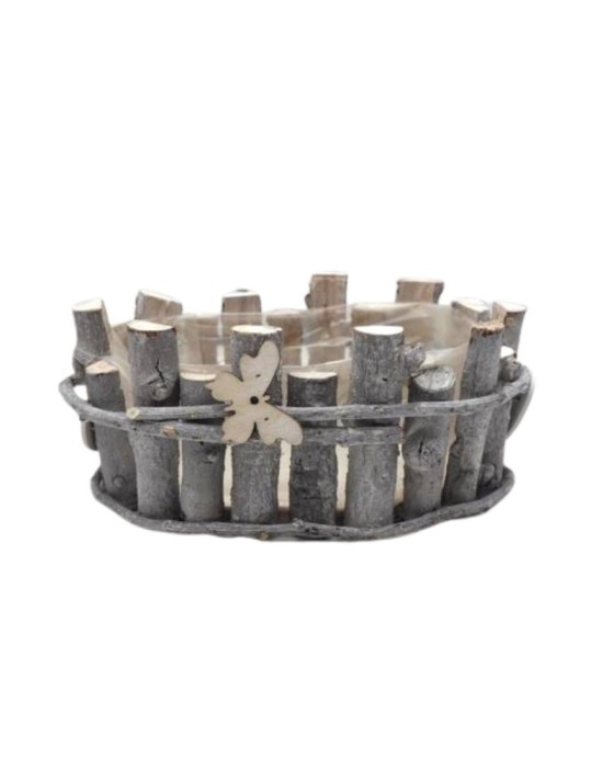 CENTROTAVOLA OVALE LEGNO SBIANCATO