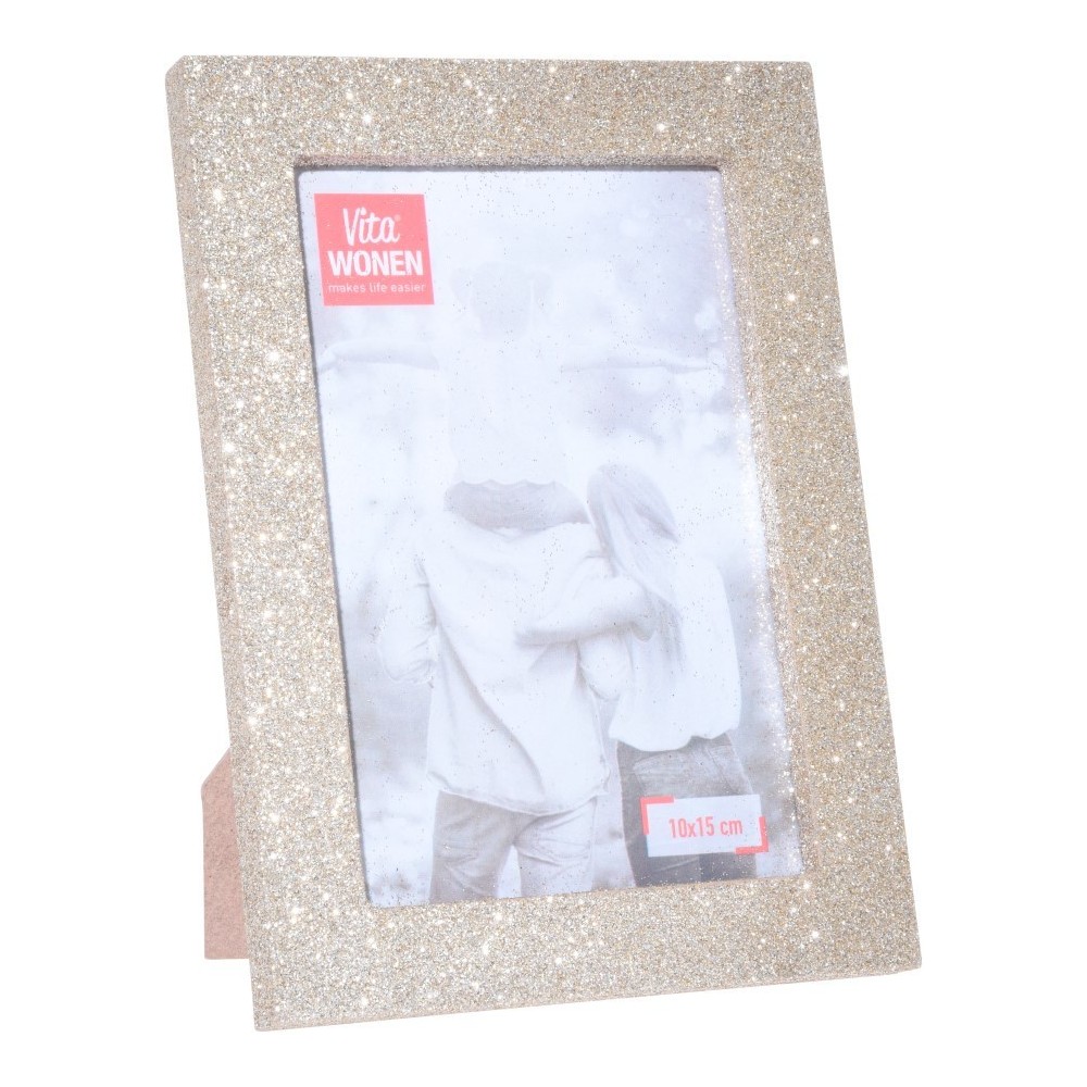 PORTA FOTO LEGNO 13CM CHAMPAGNE