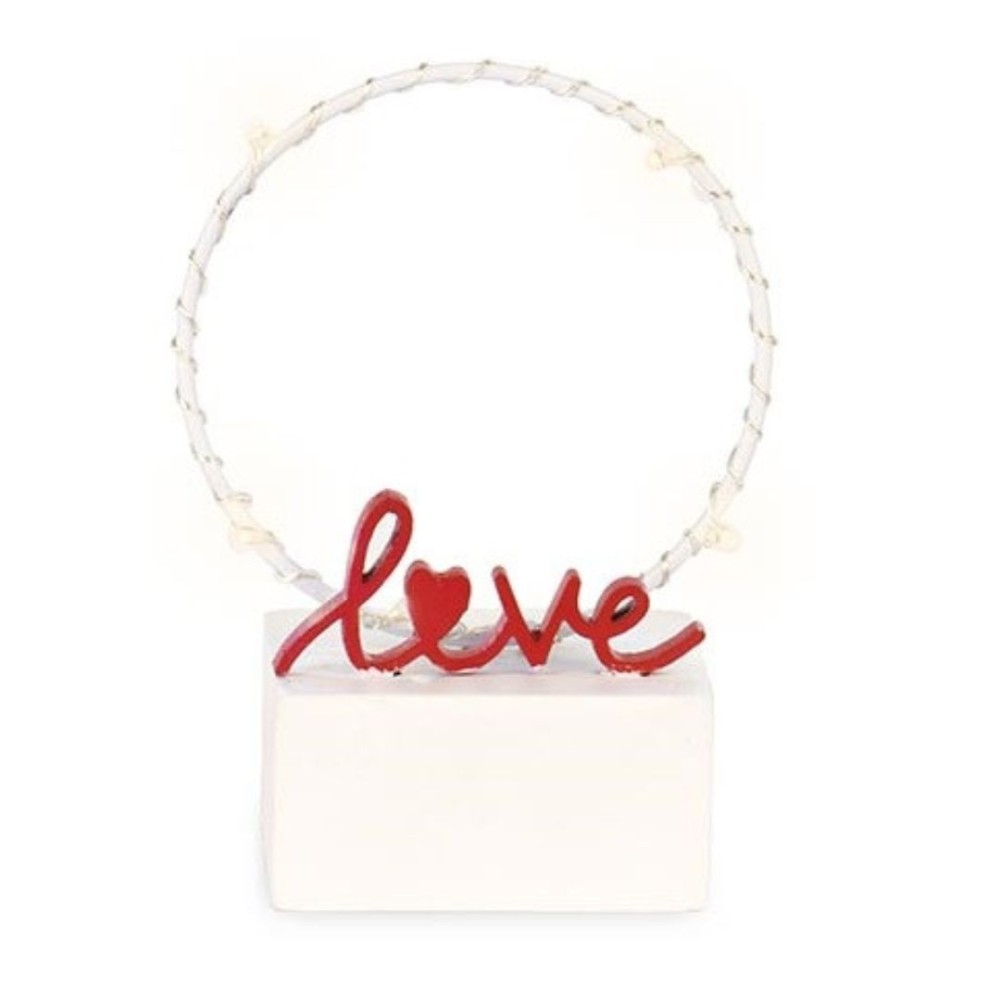 CERCHIO BIANCO CON LOVE E LED